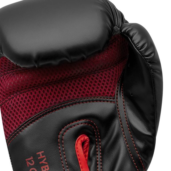 Black and red Adidas Hybrid 80 boxing glove, 14 oz.