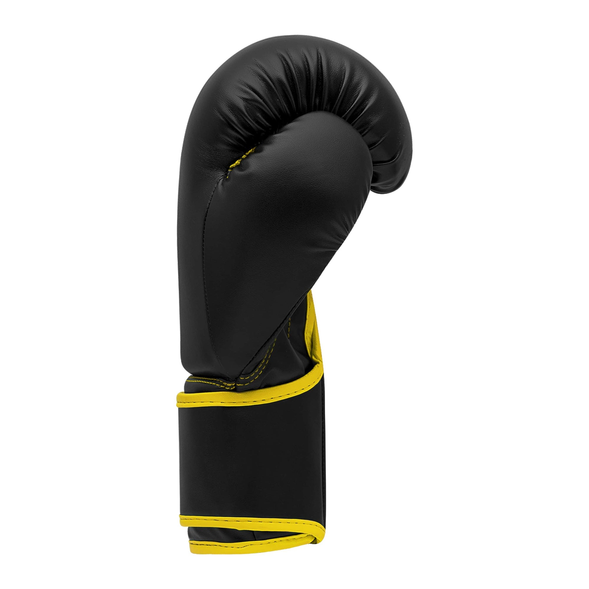 Adidas Hybrid 80 black and yellow boxing glove.