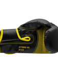 Adidas Hybrid 80 black and yellow boxing glove.