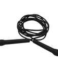 Black jump rope on a white background.