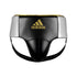 Black and silver adidas adiStar Pro men's groin guard.