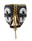 Black and gold boxing helmet for men and women, size S.