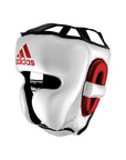 White and red boxing helmet, adidas adiStar Pro.