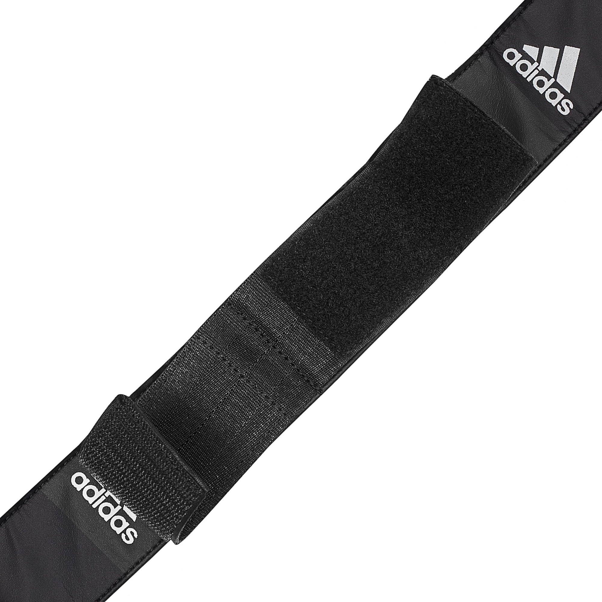 Black boxing ring rope separator with white adidas text.