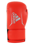 Red boxing glove with white logo, side view, 12 oz.