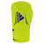 Yellow boxing glove with blue logo.