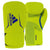 Pair of boxing gloves, Adidas Speed 100 in solar yellow and dark blue color.