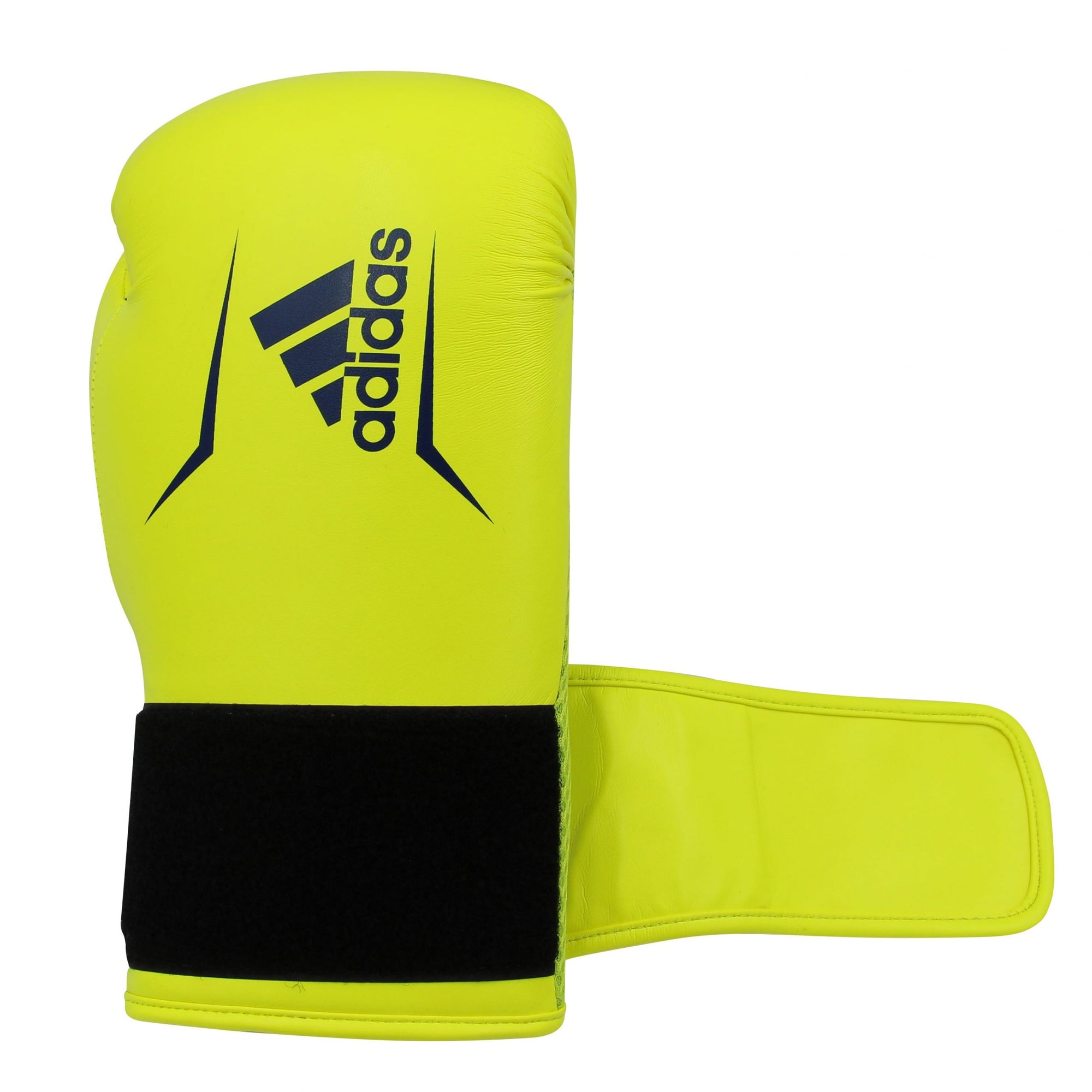 Yellow boxing glove with black strap.