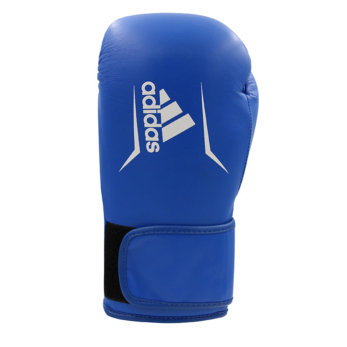 Blue boxing glove with white logo, adidas Speed 175.