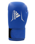 Blue boxing glove with white logo, adidas Speed 175.