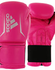 Pair of pink boxing gloves suitable for all.