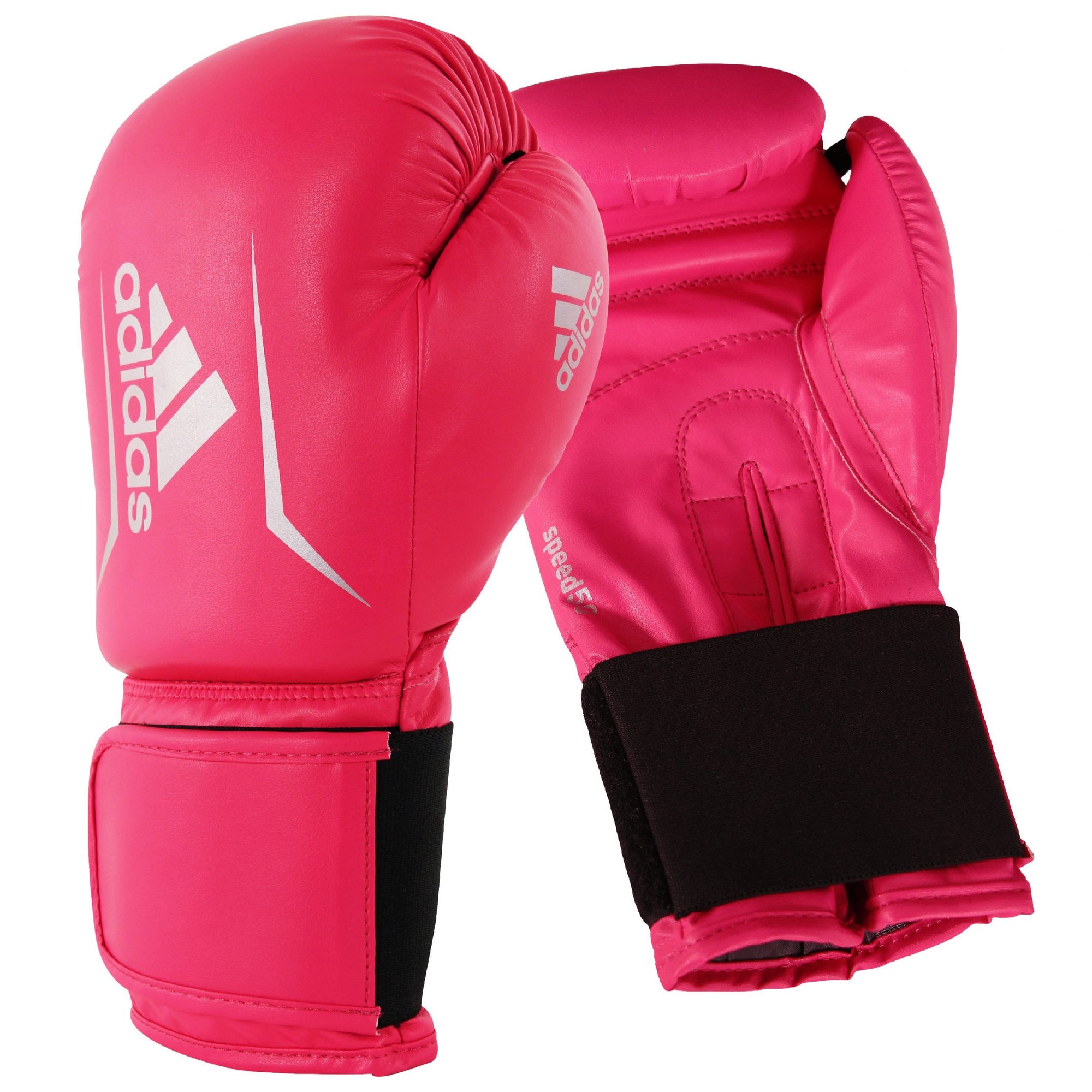 Pair of pink boxing gloves for men and women.