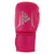 Pink boxing glove with silver logo, suitable for women and men.