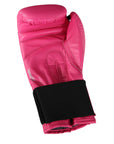 Pink boxing glove with palm view, 6 oz weight option.