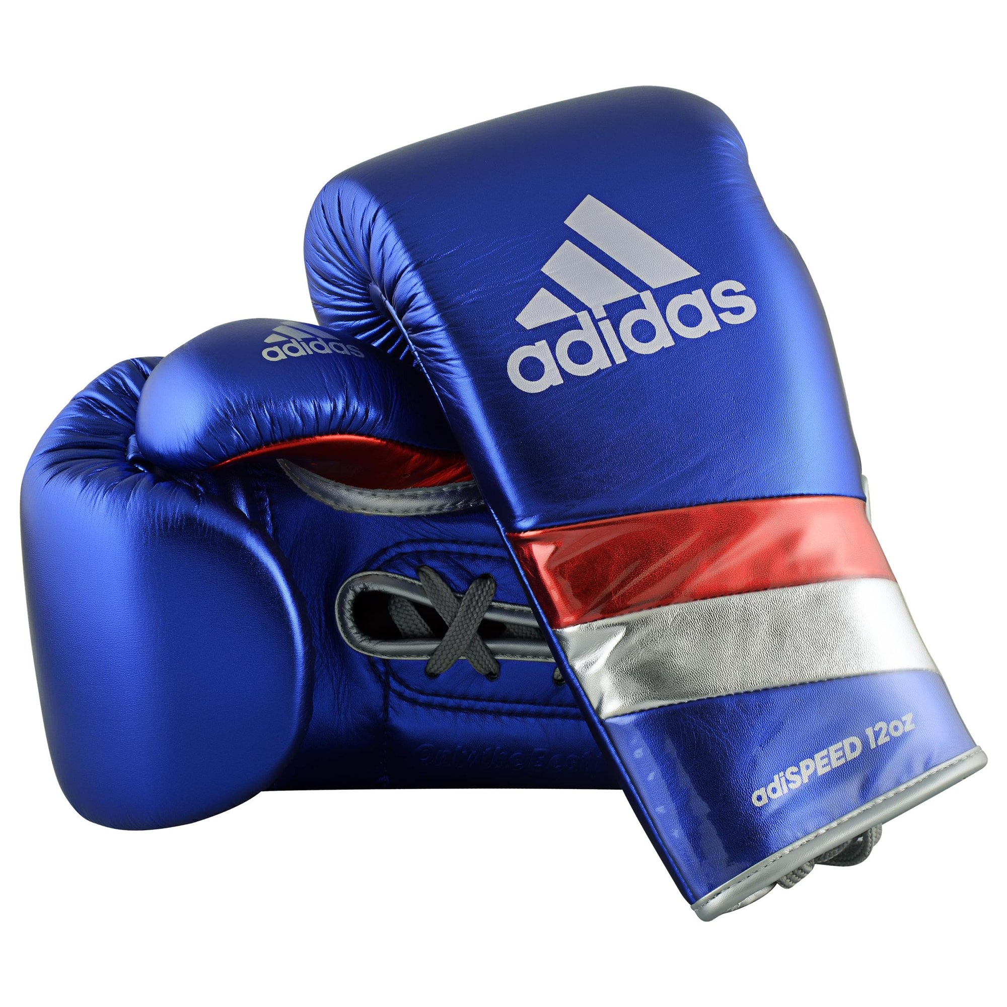 Pair of adidas Adi-Speed 501 boxing gloves in Red/White/Green, 16 oz weight.