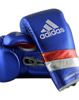 Pair of adidas Adi-Speed 501 boxing gloves in Red/White/Green, 16 oz weight.