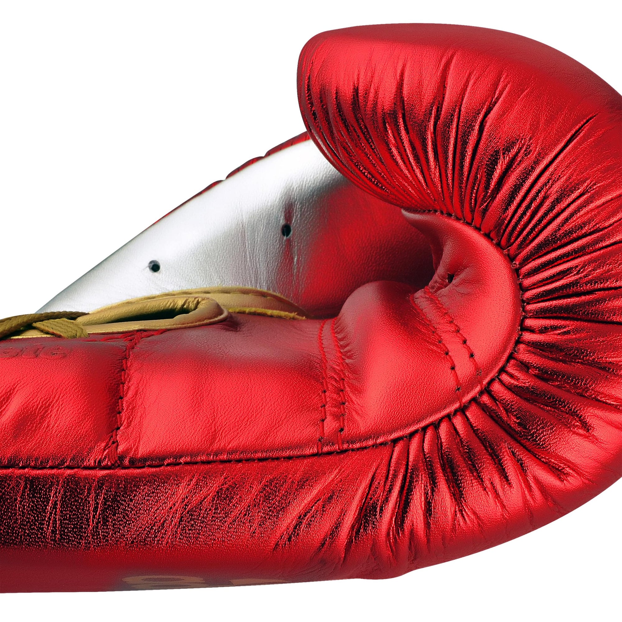 Red boxing glove with Adidas logo, collegiate royal and gold accents.