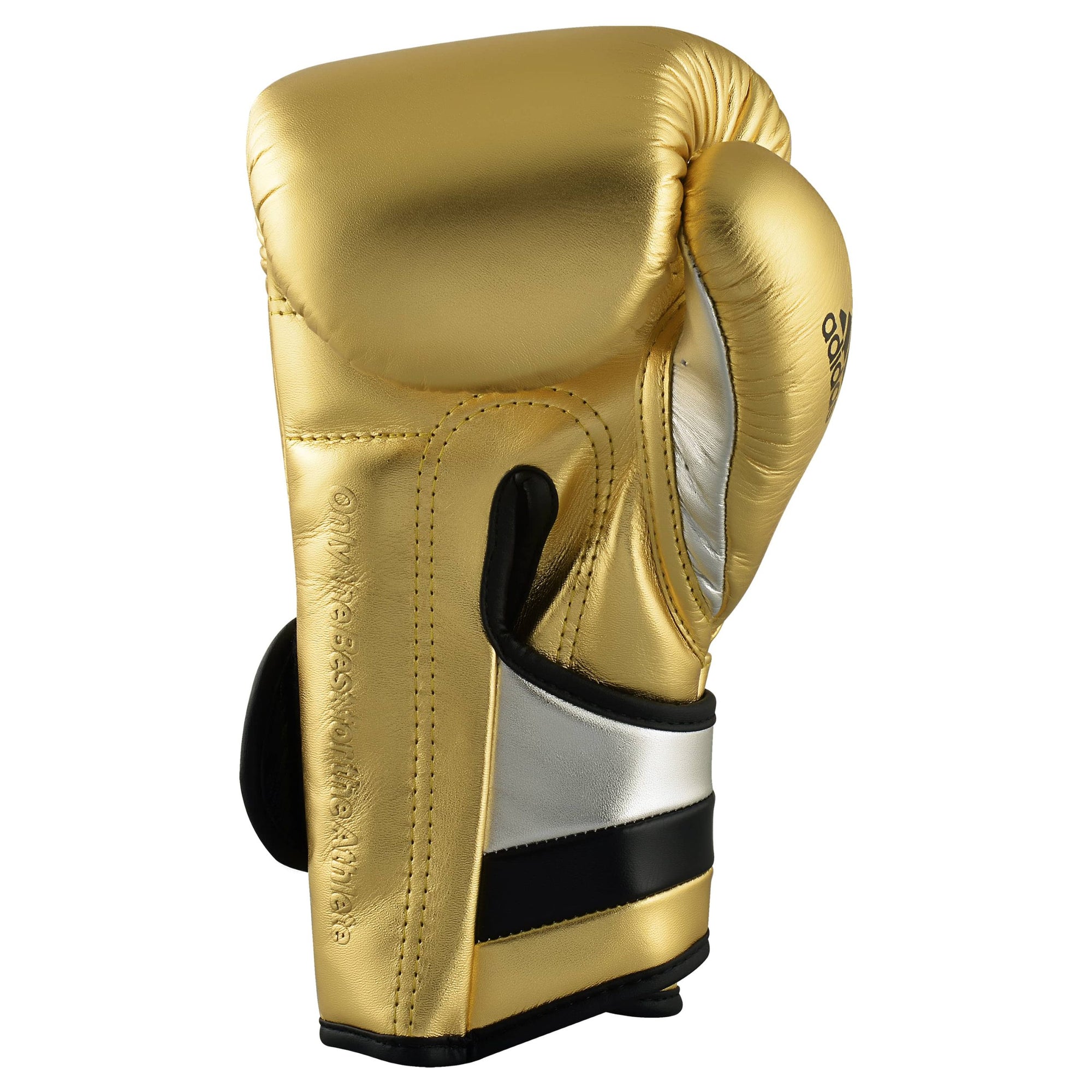 Gold boxing glove for boxing or kickboxing.