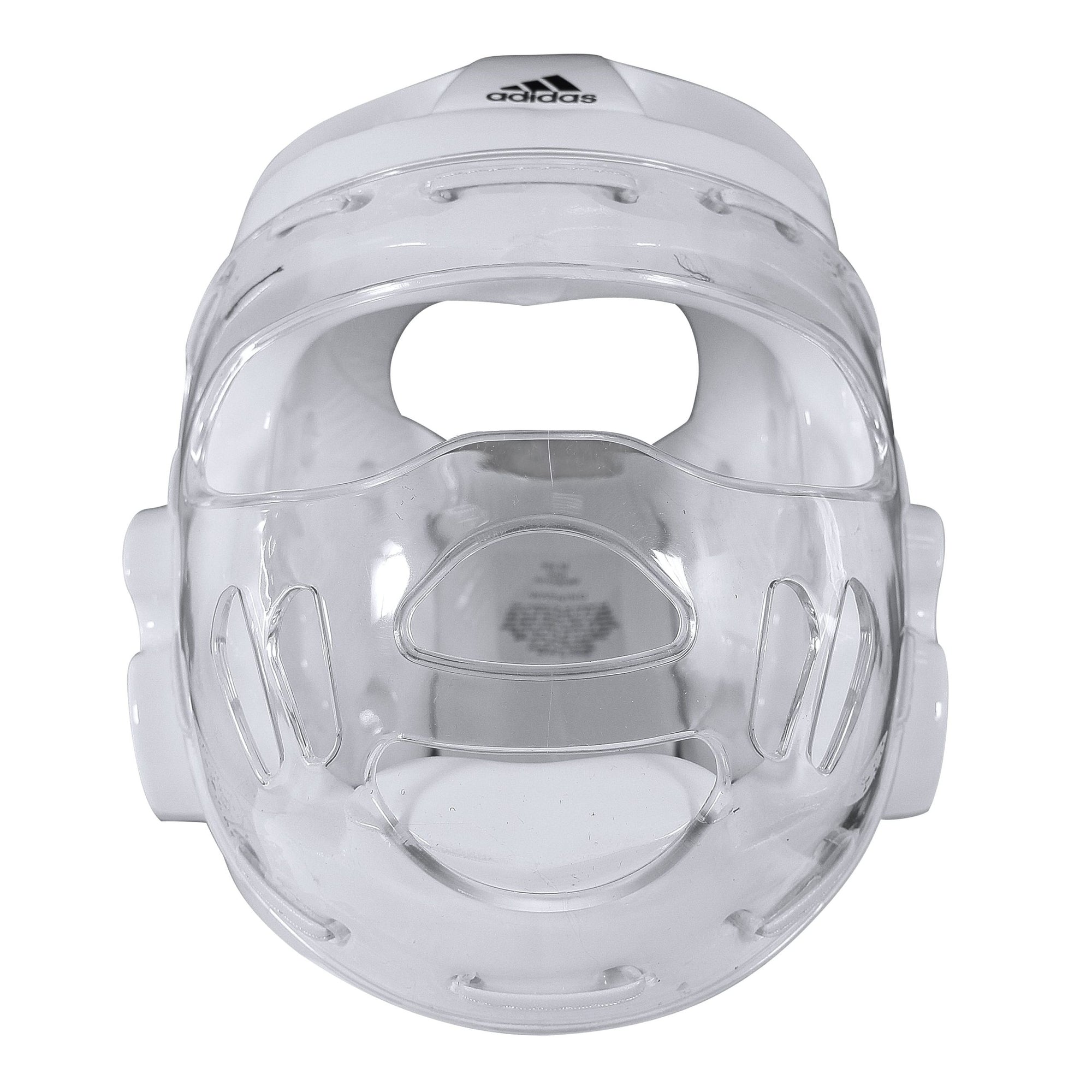 Clear plastic face mask, Adidas head guard for taekwondo.