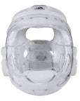 Clear plastic face mask, Adidas head guard for taekwondo.