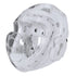White helmet with face mask, Adidas taekwondo sparring gear.