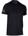 Black Adidas shirt with logo.