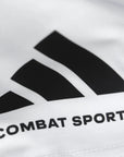 Close-up of logo on adidas Combat Sports Drifit T-shirt, Taekwondo apparel.