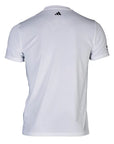 White shirt with black text, Adidas Dri Fit, adult XXX-Large.