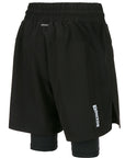 Pair of black Adidas BOXWEAR TECH shorts, thigh-length inner lining.