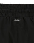 Close-up of black Adidas BOXWEAR TECH shorts, thigh-length inner lining.