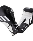 Pair of black and white boxing gloves, Speed TILT 250 Training Gloves.