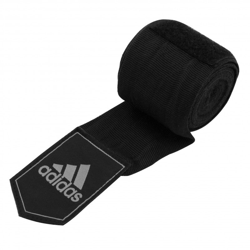 A black elastic bandage with a white logo for MMA.