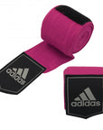 Pink and black boxing bandages, 3.5m in length.