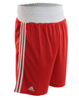 Red and white adidas boxing shorts, IBA approved, size L.