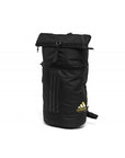 Black Adidas camo sack bag with backpack carry option and zipper.