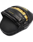 Adidas black and gold boxing mitt for speed training.