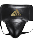 Black leather padding with logo of adidas adiStar Pro Men's Groin Guard.