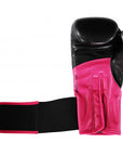 Pink and black adidas Hybrid 100 boxing glove for women, 12 oz.