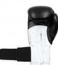 Adidas Hybrid 100 black and white boxing glove.