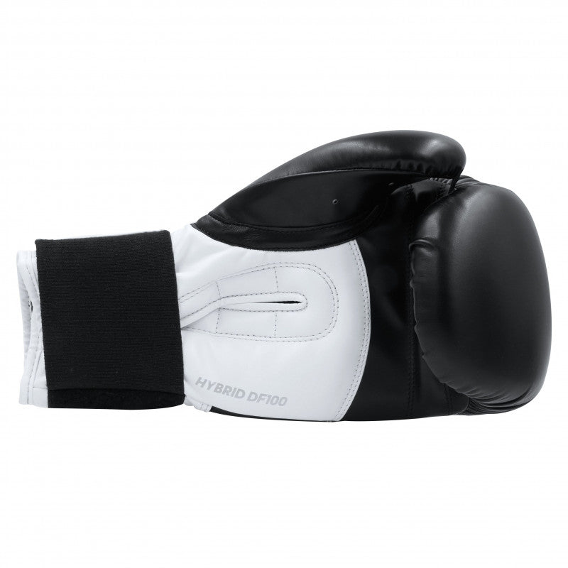 Black and white Adidas women&#39;s boxing glove.