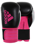 Pair of adidas Hybrid 100 Dynamic Fit women's boxing gloves.