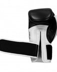 Black and white boxing glove, adidas Hybrid 200.