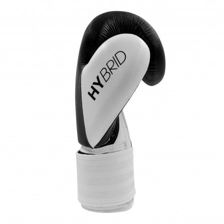 Adidas Hybrid 200 boxing glove with a white cover.