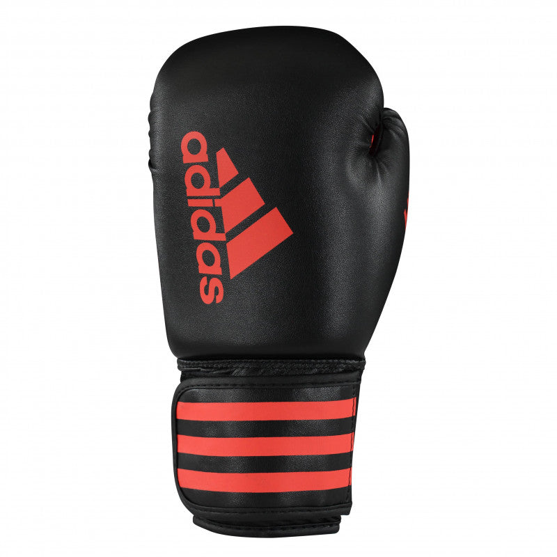 Black and red boxing glove, adidas Hybrid 50 series.