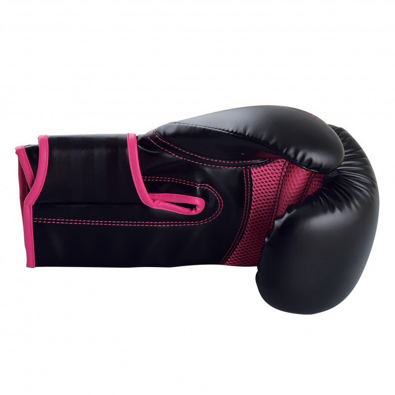 Adidas Hybrid 80 black and pink boxing glove.