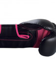 Adidas Hybrid 80 black and pink boxing glove.