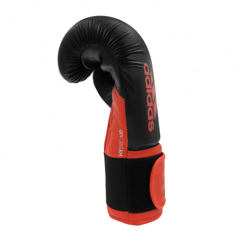 Black and red adidas Hybrid 100 boxing glove.