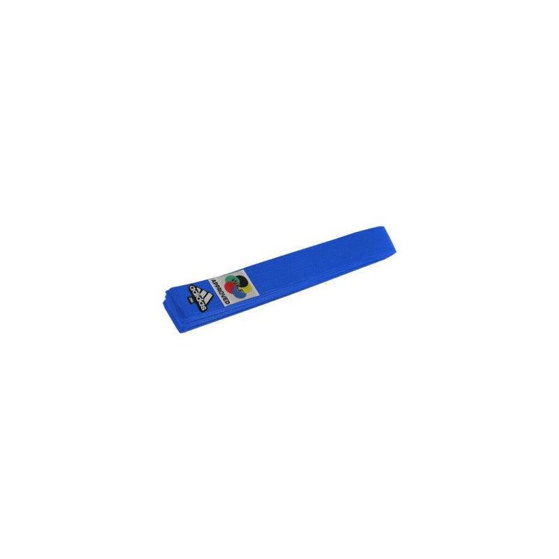 Adidas blue karate belt with label and 260cm length.