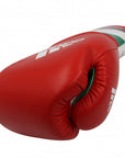 Red boxing glove with white text, adidas Adi-Speed 500, suitable for kickboxing.