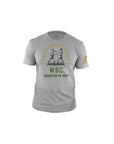 Grey shirt with green text, adidas WBC Heritage Boxing T-Shirt, size M.